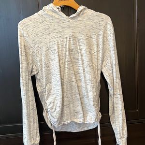 Long sleeve tee shirt with hoodie